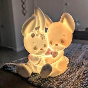 Vintage "Precious Moments Some Bunny Loves You" Ceramic Night Light